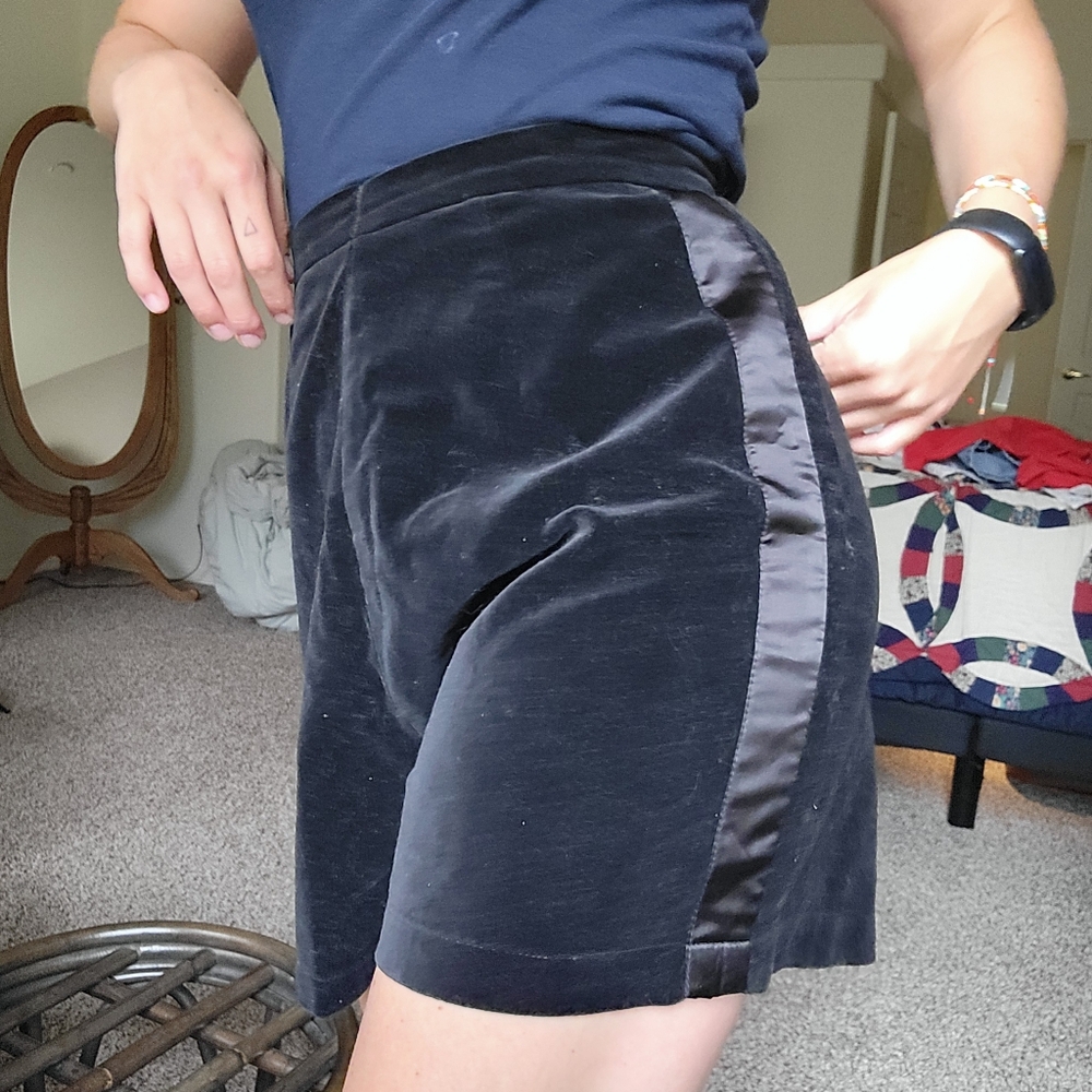 Black velvet shorts